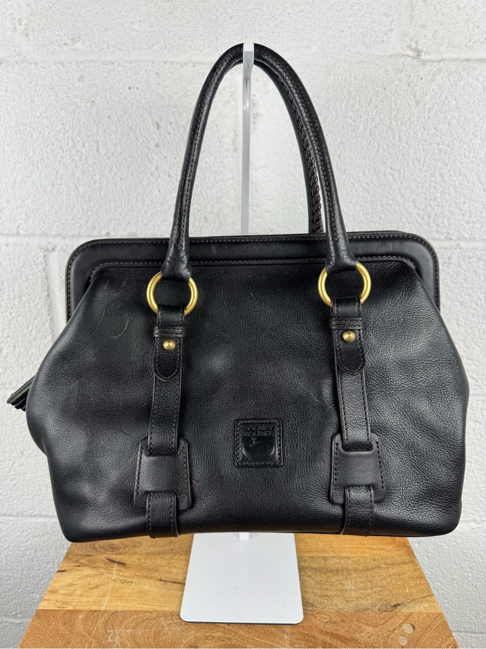 Dooney & Bourke Florentine Mitchell Satchel Black Leather Rare